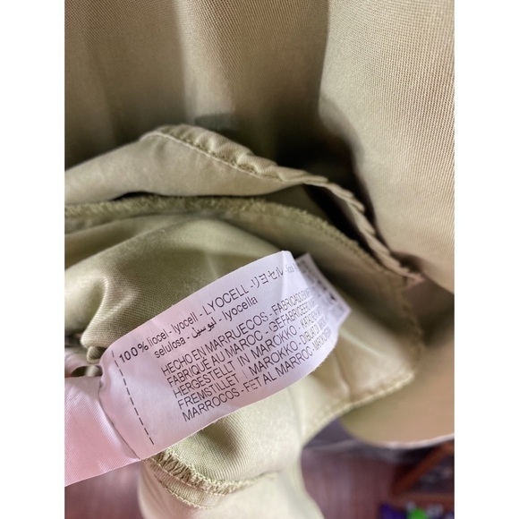 Zara Army Green Button Waist Tie Collared Mini Dress - Picture 10 of 11